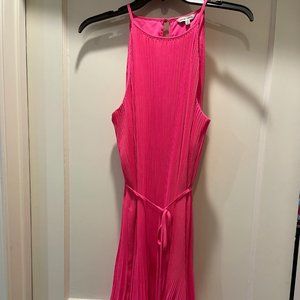 Naked Zebra Hot Pink Mini "Pleated" Dress - Size Md